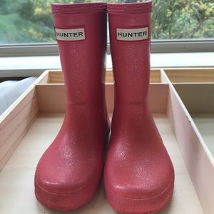Pink Hunter Rain Boots - Toddler Size US 8 (UK 7)
